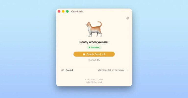 Indie App Spotlight: “Cats Lock” is a fun Mac app that solves cats keyboard spam