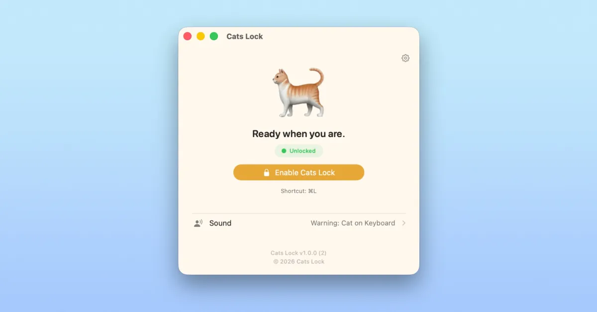 Indie App Spotlight: “Cats Lock” is a fun Mac app that solves cats keyboard spam