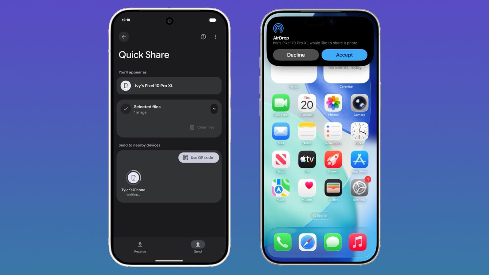 Google makes it easier to share files between Android and iPhone