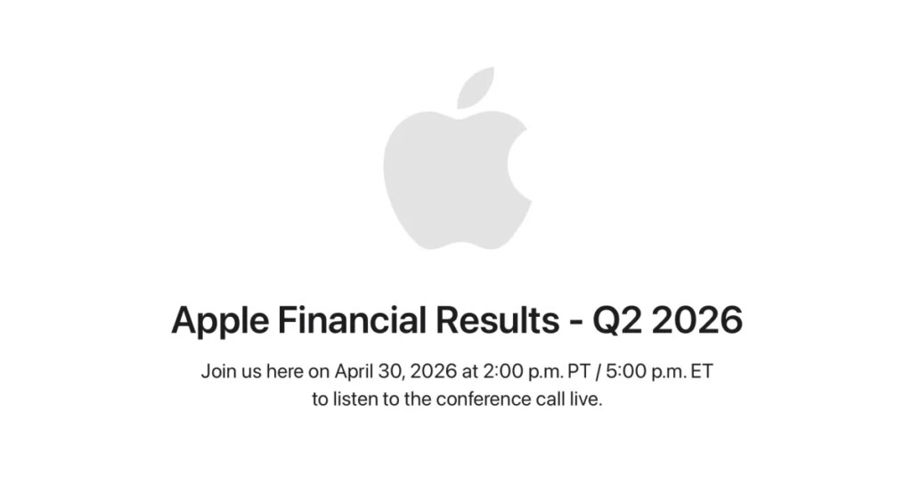 Here’s how to listen live to Apple’s Q2 2026 earnings call