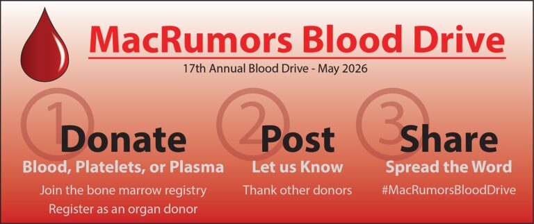 MacRumors Blood Drive 2026 – MacRumors