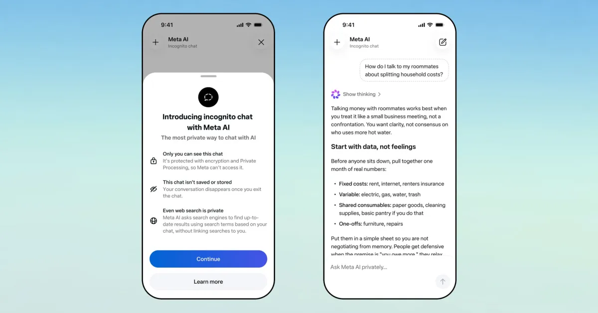 WhatsApp now lets you have incognito conversations with Meta AI