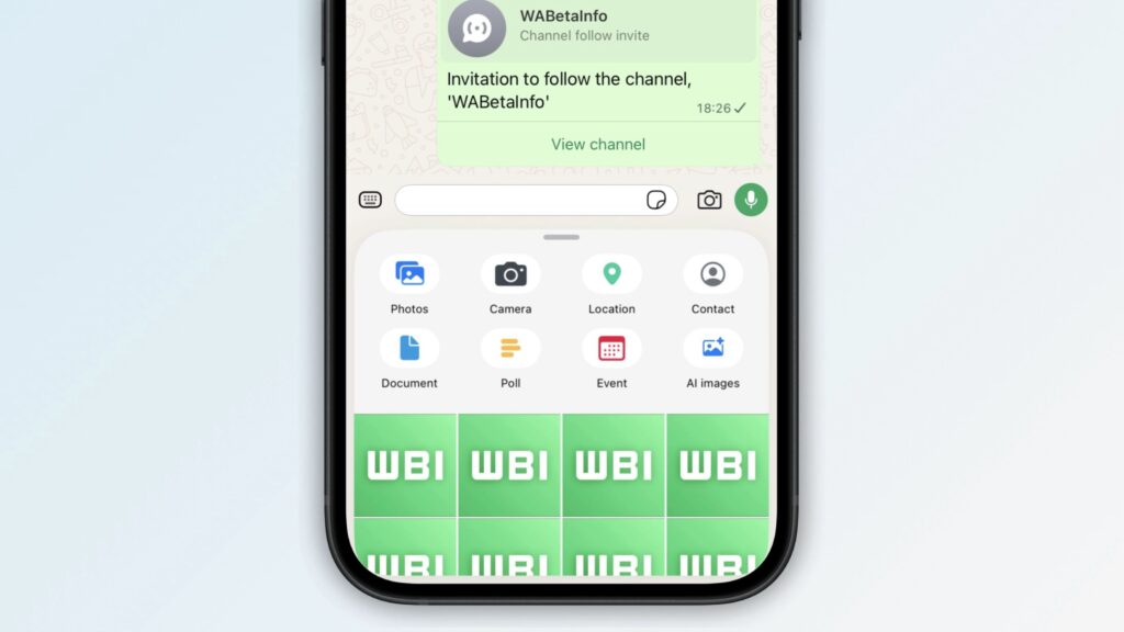 WhatsApp begins rolling out a redesigned media share sheet on iOS