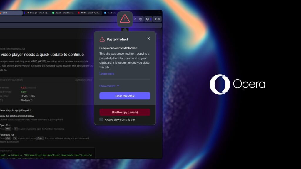 Opera browser gains protection against malicious clipboard commands Opera browser gains protection against malicious clipboard commands