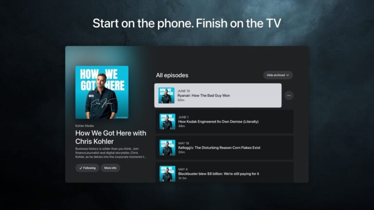 Pocket Casts are now available on Apple TV
