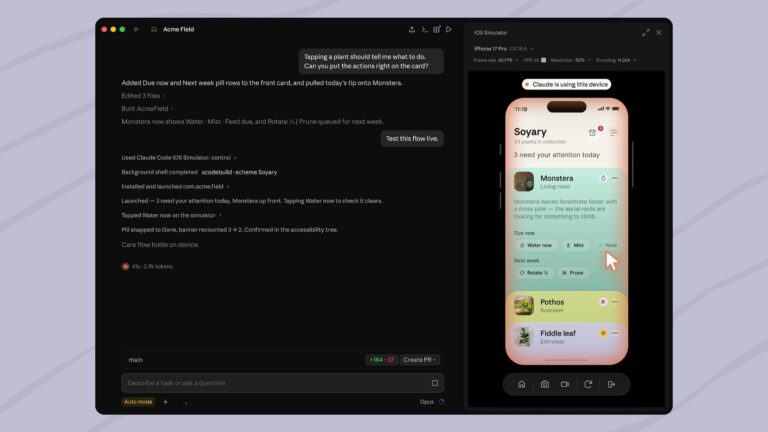 Claude Code can now create and test iOS applications in Apple’s simulator