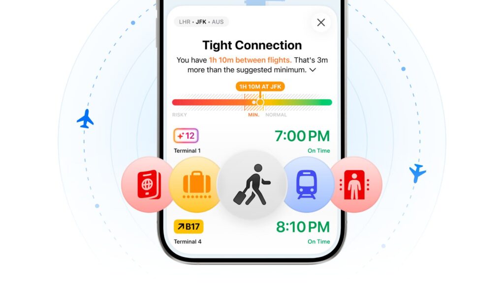 Flighty update adds step-by-step guide for connecting flights