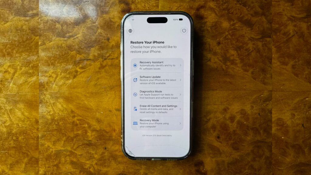 iOS 27: Access the new iPhone recovery screen